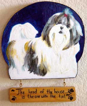 Shih Tzu TRI COLOR SHIH-TZU dog Wood Sign Personalized doggy handmade plaque