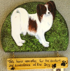 Papillon red white dog PAPILLON personalized custm Dog Wood Sign