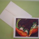 Frog red eyed froggies trio see hear talk no evil Notecards PERSONALIZED note-cards whimsical art