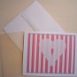 Notecards Heart & Stripes silhouette Personalized Note-cards Set 8 colored vellum partchment paper