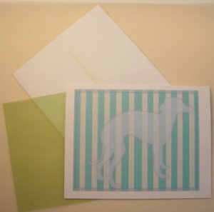 Greyhound dog portrait silhouette Personalized Notecards Custom linen paper Note-cards Hound dogs