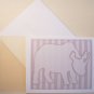 Rhino silhouette Personalized Notecards CHOCOLATE stripes whimsical art