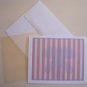 Butterfly portrait silhouette Personalized Notecards Orange white Whimsical stripes cards set8