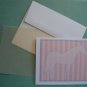 Horse silhouette portrait Personalized Notecards  pretty Pink & yellow stripes note cards