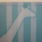 Giraffe  silhouette portrait Personalized Notecards whimsical stripes Aqua Blue