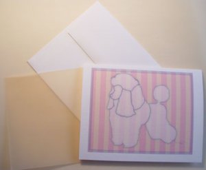 French Poodle dog silhouette Personalized Notecards Toy poodle dog cards