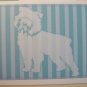 Brussels Griffon portrait silhouette Personalized Notecards Aqua blue whimsical dog art cards