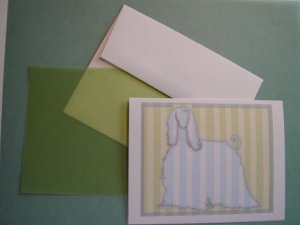 Afghan Dog silhouette portrait Personalized Notecards whimsical stripes Note-cards