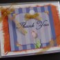 Tulip whimsical lilac stripes THANK YOU Notecards on rust handmade banana paper