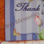 Tulip whimsical lilac stripes THANK YOU Notecards on rust handmade banana paper