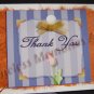 Tulip whimsical lilac stripes THANK YOU Notecards on rust handmade banana paper