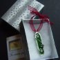 Necklace Pendand Hand-made soldered glass pendants Clear Forest green