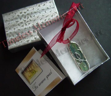Glass Pendant floral green purple whimsical ornate wire handmade pendants