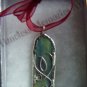 Glass Pendant floral green purple whimsical ornate wire handmade pendants