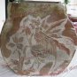 Rustic Iris flowers Fairy ceramic vase Art Pottery vessel handmade sgraffito art pottery