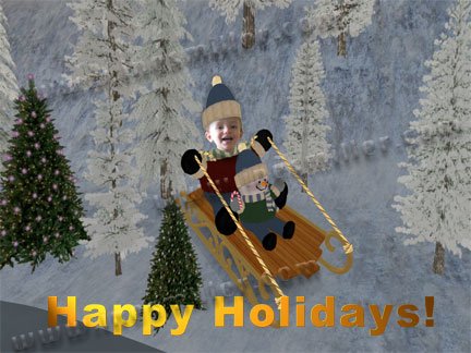Custom photo your child Christmas winter wonderland photo montage commissioned card digital download