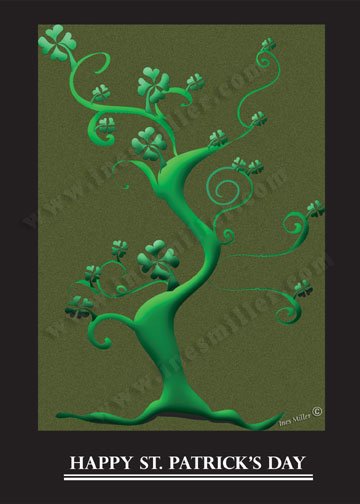 shamrock luck Shamrocks Irish tree Personalized Custom name art print St. Patrick's