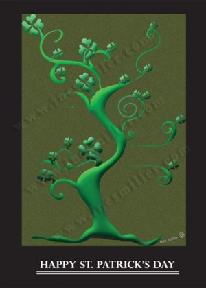 Shamrock Luck of the irish Personalized name custom Print 11X14 shamrocks green curly tree