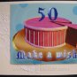 Make a Wish 50th Birthday handmade card Personalized 50 birthday Pink Cake greeting card paper Doily