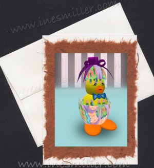 Handmade greeting card EASTER duck egg duckling hand made cards