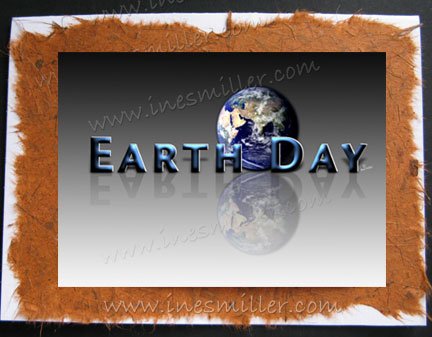 Happy Earth Day Greeting card Environment Awareness Handmade Card Blue Planer shadow reflection