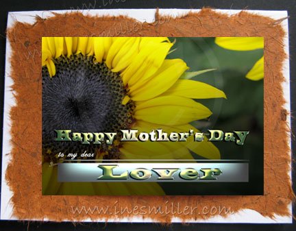 LOVER Happy Mother's Day Greeting Card Gay Lesbian Sunflower Card