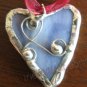 Blue heart pendant handmade fashion jewelry petite hearts SOLDERED GLASS ART jewelry