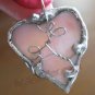 Pretty Pink Heart Pendant whimsical fashion jewelry handcrafted  soldered heart pendant