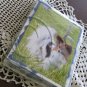Papillon dog on green grass  country field  handmade dog cards boutique  notecards