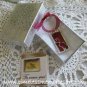 Red heart Valentine soldered glass pendant HEART CURLY long LEGS