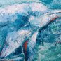 Dolphin Painting for sale Blue lagoon swimming dolphin acrylic Pallet Knife Painting