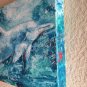 Dolphin Painting for sale Blue lagoon swimming dolphin acrylic Pallet Knife Painting