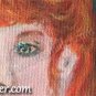 Redhead lady holding black cat Original acrylic painting