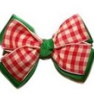 Red Plaid 'N Green Two Layer Hair Bow