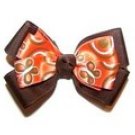 Orange Butterfly Two Layer Hair Bow