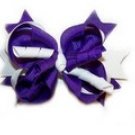 Purple 'N White Loopy Hairbow