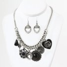 Burnished Silver Necklace & Earring Set