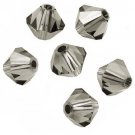 4MM BLACK DIAMOND SWAROVSKI BICONE CRYSTALS