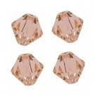 4MM LIGHT PEACH SWAROVSKI BICONE CRYSTALS