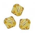4MM LIGHT TOPAZ SWAROVSKI BICONE CRYSTALS