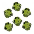 4MM OLIVINE SWAROVSKI BICONE CRYSTALS