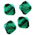 4MM EMERALD SWAROVSKI BICONE CRYSTALS