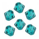 4MM BLUE ZIRCON SWAROVSKI BICONE CRYSTALS