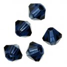 4MM DARK INDIGO SWAROVSKI BICONE CRYSTALS