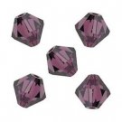 4MM AMETHYST SWAROVSKI BICONE CRYSTALS