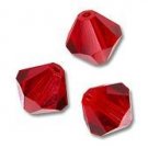 4MM LIGHT SIAM SWAROVSKI BICONE CRYSTALS