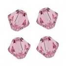 4MM LIGHT ROSE SWAROVSKI BICONE CRYSTALS