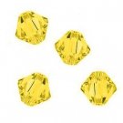 4MM CITRINE SWAROVSKI BICONE CRYSTALS