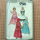 Colonial Pilgrim Costume Vintage Sewing Pattern Size 7 Simplicity 9516