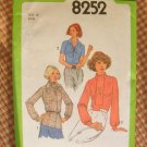 Simplicity 8252 Vintage 70s Sewing Pattern Blouse